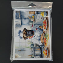 Load image into Gallery viewer, Bullmastiff The Chef Greeting Cards - Blank Note Cards – 8-Pack of Artist-Designed Cards with Envelopes