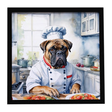 Load image into Gallery viewer, Bullmastiff The Chef Framed Metal Print