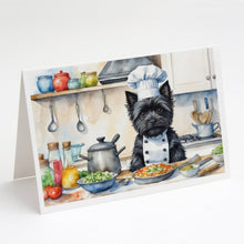 Load image into Gallery viewer, Cairn Terrier The Chef Greeting Cards - Blank Note Cards – 8-Pack of Artist-Designed Cards with Envelopes