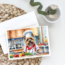 Load image into Gallery viewer, Cairn Terrier The Chef Greeting Cards - Blank Note Cards – 8-Pack of Artist-Designed Cards with Envelopes
