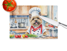 Load image into Gallery viewer, Cairn Terrier The Chef Glass Cutting Boards – Durable, Decorative Kitchen Art
