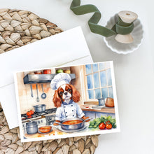 Load image into Gallery viewer, Cavalier Spaniel The Chef Greeting Cards - Blank Note Cards – 8-Pack of Artist-Designed Cards with Envelopes