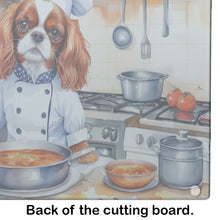 Load image into Gallery viewer, Cavalier Spaniel The Chef Glass Cutting Boards – Durable, Decorative Kitchen Art