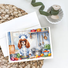 Load image into Gallery viewer, Cavalier Spaniel The Chef Greeting Cards - Blank Note Cards – 8-Pack of Artist-Designed Cards with Envelopes