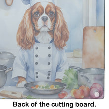 Load image into Gallery viewer, Cavalier Spaniel The Chef Glass Cutting Boards – Durable, Decorative Kitchen Art