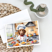 Load image into Gallery viewer, Chesapeake Bay Retriever The Chef Greeting Cards - Blank Note Cards – 8-Pack of Artist-Designed Cards with Envelopes