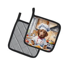 Load image into Gallery viewer, Chesapeake Bay Retriever The Chef Pot Holders - Set of 2 Decorative Kitchen Helpers | Made in the USA