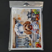 Load image into Gallery viewer, Cockapoo The Chef Greeting Cards - Blank Note Cards – 8-Pack of Artist-Designed Cards with Envelopes