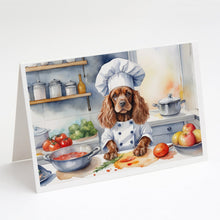 Load image into Gallery viewer, Cocker Spaniel The Chef Greeting Cards - Blank Note Cards – 8-Pack of Artist-Designed Cards with Envelopes