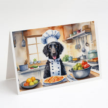 Load image into Gallery viewer, Curly-Coated Retriever The Chef Greeting Cards - Blank Note Cards – 8-Pack of Artist-Designed Cards with Envelopes