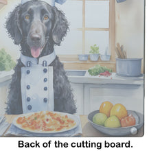 Load image into Gallery viewer, Curly-Coated Retriever The Chef Glass Cutting Boards – Durable, Decorative Kitchen Art