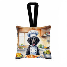 Load image into Gallery viewer, Curly-Coated Retriever The Chef Hanging Square Fabric Ornament 3.5 × 3.5