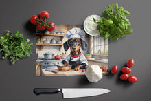 Load image into Gallery viewer, Dachshund The Chef Glass Cutting Boards – Durable, Decorative Kitchen Art
