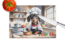 Load image into Gallery viewer, Dachshund The Chef Glass Cutting Boards – Durable, Decorative Kitchen Art