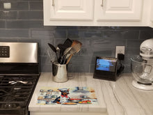 Load image into Gallery viewer, Doberman Pinscher The Chef Glass Cutting Boards – Durable, Decorative Kitchen Art