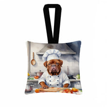 Load image into Gallery viewer, Dogue de Bordeaux The Chef Hanging Square Fabric Ornament 3.5 × 3.5