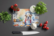 Load image into Gallery viewer, English Bulldog The Chef Glass Cutting Boards – Durable, Decorative Kitchen Art