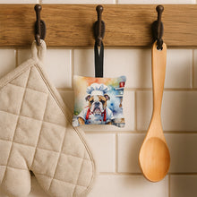 Load image into Gallery viewer, English Bulldog The Chef Hanging Square Fabric Ornament 3.5 × 3.5