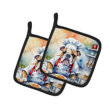 Load image into Gallery viewer, English Bulldog The Chef Pot Holders - Set of 2 Decorative Kitchen Helpers | Made in the USA