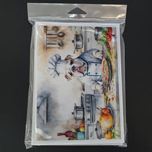 Load image into Gallery viewer, English Bulldog The Chef Greeting Cards - Blank Note Cards – 8-Pack of Artist-Designed Cards with Envelopes