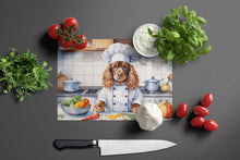 Load image into Gallery viewer, English Cocker Spaniel The Chef Glass Cutting Boards – Durable, Decorative Kitchen Art