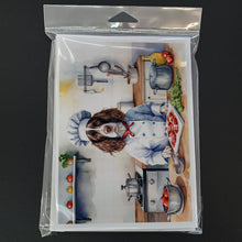 Load image into Gallery viewer, English Springer Spaniel The Chef Greeting Cards - Blank Note Cards – 8-Pack of Artist-Designed Cards with Envelopes