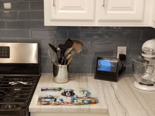 Load image into Gallery viewer, English Springer Spaniel The Chef Glass Cutting Boards – Durable, Decorative Kitchen Art