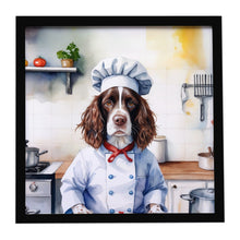 Load image into Gallery viewer, English Springer Spaniel The Chef Framed Metal Print