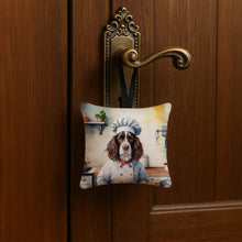 Load image into Gallery viewer, English Springer Spaniel The Chef Hanging Square Fabric Ornament 3.5 × 3.5