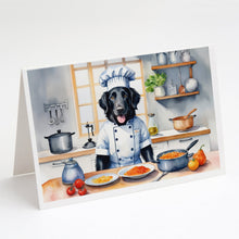 Load image into Gallery viewer, Flat-Coated Retriever The Chef Greeting Cards - Blank Note Cards – 8-Pack of Artist-Designed Cards with Envelopes