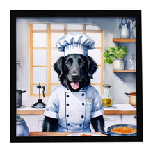 Load image into Gallery viewer, Flat-Coated Retriever The Chef Framed Metal Print