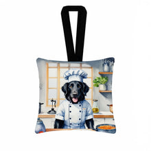 Load image into Gallery viewer, Flat-Coated Retriever The Chef Hanging Square Fabric Ornament 3.5 × 3.5