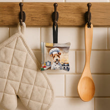 Load image into Gallery viewer, Fox Terrier The Chef Hanging Square Fabric Ornament 3.5 × 3.5
