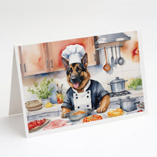 Load image into Gallery viewer, German Shepherd The Chef Greeting Cards - Blank Note Cards – 8-Pack of Artist-Designed Cards with Envelopes