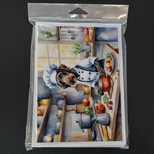 Load image into Gallery viewer, German Wirehaired Pointer The Chef Greeting Cards - Blank Note Cards – 8-Pack of Artist-Designed Cards with Envelopes
