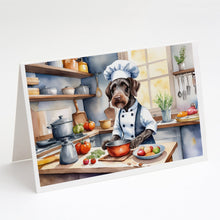 Load image into Gallery viewer, German Wirehaired Pointer The Chef Greeting Cards - Blank Note Cards – 8-Pack of Artist-Designed Cards with Envelopes