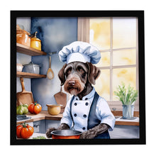 Load image into Gallery viewer, German Wirehaired Pointer The Chef Framed Metal Print