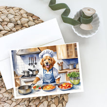 Load image into Gallery viewer, Golden Retriever The Chef Greeting Cards - Blank Note Cards – 8-Pack of Artist-Designed Cards with Envelopes