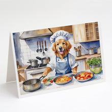 Load image into Gallery viewer, Golden Retriever The Chef Greeting Cards - Blank Note Cards – 8-Pack of Artist-Designed Cards with Envelopes