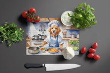 Load image into Gallery viewer, Golden Retriever The Chef Glass Cutting Boards – Durable, Decorative Kitchen Art