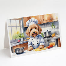 Load image into Gallery viewer, Goldendoodle The Chef Greeting Cards - Blank Note Cards – 8-Pack of Artist-Designed Cards with Envelopes