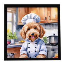 Load image into Gallery viewer, Goldendoodle The Chef Framed Metal Print