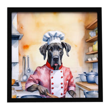 Load image into Gallery viewer, Great Dane The Chef Framed Metal Print
