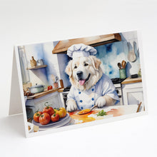 Load image into Gallery viewer, Great Pyrenees The Chef Greeting Cards - Blank Note Cards – 8-Pack of Artist-Designed Cards with Envelopes