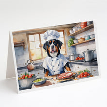 Load image into Gallery viewer, Greater Swiss Mountain Dog The Chef Greeting Cards - Blank Note Cards – 8-Pack of Artist-Designed Cards with Envelopes