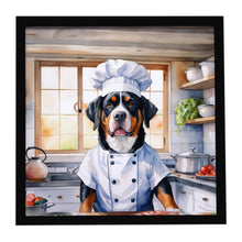 Load image into Gallery viewer, Greater Swiss Mountain Dog The Chef Framed Metal Print