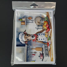 Load image into Gallery viewer, Greyhound The Chef Greeting Cards - Blank Note Cards – 8-Pack of Artist-Designed Cards with Envelopes