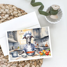 Load image into Gallery viewer, Greyhound The Chef Greeting Cards - Blank Note Cards – 8-Pack of Artist-Designed Cards with Envelopes
