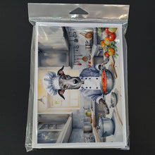 Load image into Gallery viewer, Greyhound The Chef Greeting Cards - Blank Note Cards – 8-Pack of Artist-Designed Cards with Envelopes