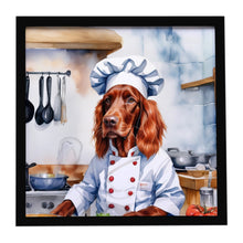 Load image into Gallery viewer, Irish Setter The Chef Framed Metal Print
